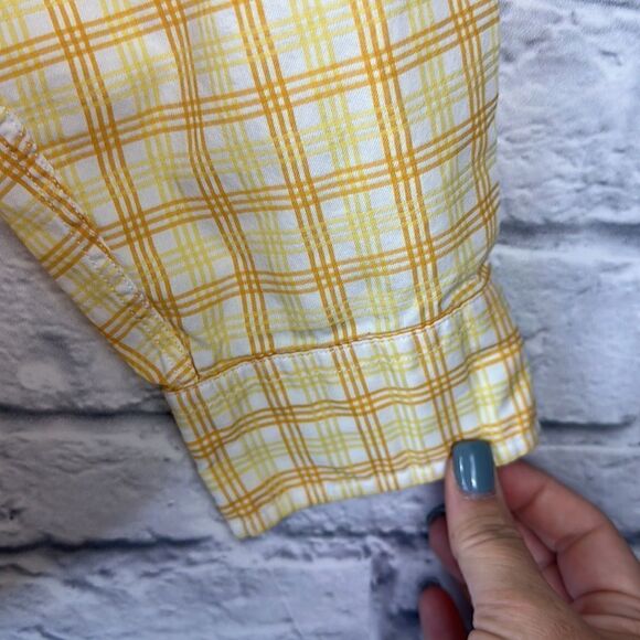 Tommy Hilfiger Yellow Orange Large Button Down Dress Shirt - Picture 4 of 7